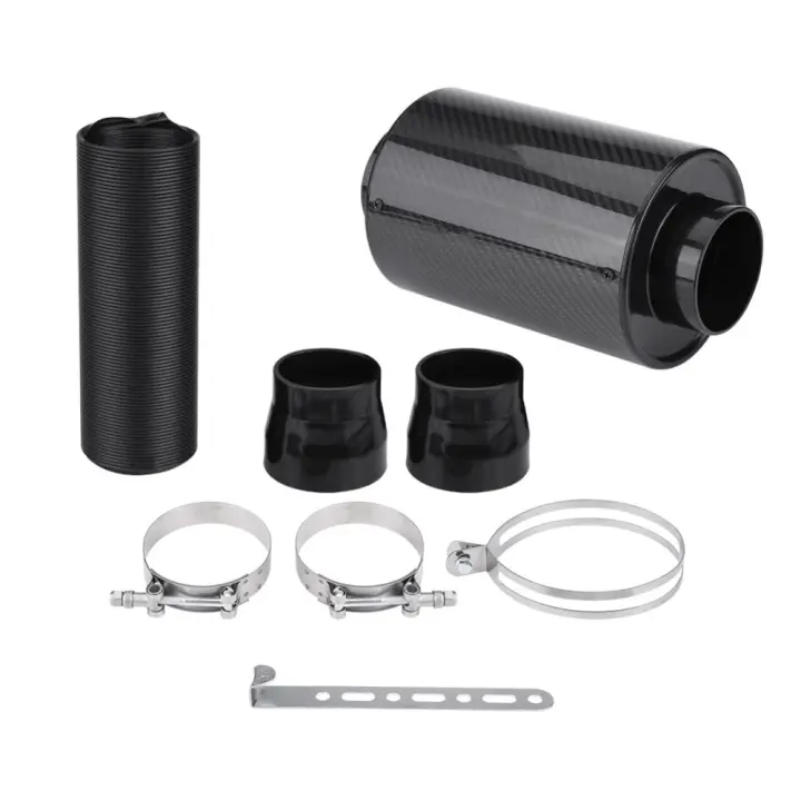 Kit De Filtro De Aire Frío Universal Para Coche 76mm 3 Pulgadas Tubo De Admisión De Fibra De Carbono Kit De Inyección De Alimentación Cubierta - 1