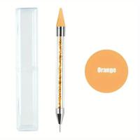 1Pc Art White Dual-head Wax Pen Con Adornos De Diamante Y Herramienta Para Colocar Cuentas De Cristal En Manicura - details 7