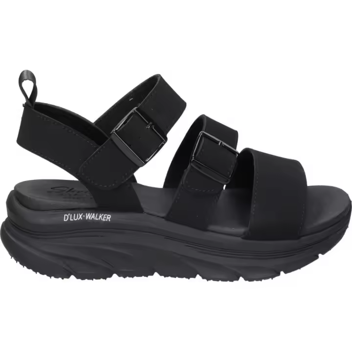 SKECHERS | Sandalias Skechers Relaxed Fit D'Lux Walker Retro Cosmos para Mujer – Sandalia con Plataforma en Color Negro – Sandalia con Hebillas – Relaxed Fit – Vegan – Plataforma Media y Cómoda – Modelo 119234-BBK - 1