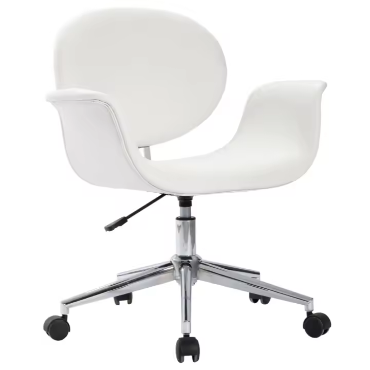 Silla de Oficina giratoria de cuero sintético Blanco - 1