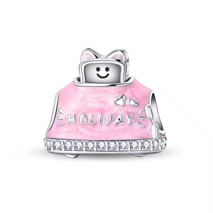 Reloj De Desayuno Con Encantos Diarios De Plata 925 Pendientes De Cuentas Exquisitos Para Pulseras DIY Joyería Colores Plata Rosa Azul Morado Rojo - 1