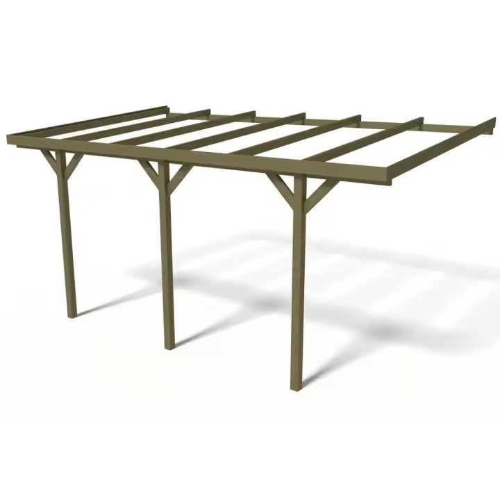 Cochera de madera adosada "Solar 2" - 300 x 454 x 245 cm - 1