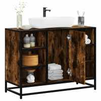 vidaXL Armario lavabo baño madera ingeniería 80x33x60 cm en color Gris sonoma/Roble Sonoma/Marrón roble y más | almacenamiento funcional diseño moderno para baño dormitorio sala - details 3
