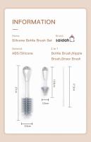 Set De Limpieza Para Bebé 3 En 1 Con Escobilla De Silicona Giratoria De 360 Grados Botella Almohadilla Cuchara Y Pajita Para Lactantes - details 9