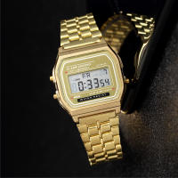 Reloj Digital De Lujo Para Hombre En Acero Inoxidable Dorado Y Plateado Estilo Business Moda Reloj Electrónico Resistente Al Choque - details 2