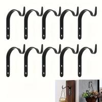 4Pcs Ganchos De Hierro Fundido En J Para Mejoras Del Hogar Y Pintura De Macetas Con Flores Accesorios Para Ropa - details 1