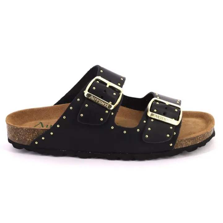 AUTENTI 13843 Zuecos o mules de mujer negro PIEL 525 - 1