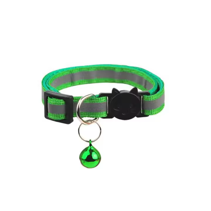 Collar Reflectivo Para Gatos Con Campana Y Material Suave Cuello Rompiendo Ajustable Seguridad Elástica Colors Pet Products - 1