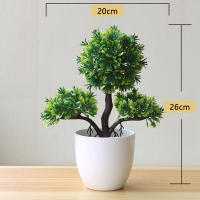 Arbusto Artificial De Bonsái Sakura En Maceta Pequeño Árbol Miniatura De Hojas Verdes Decoración De Flor De Bola De Nieve Simulación Para Escritorio - details 8