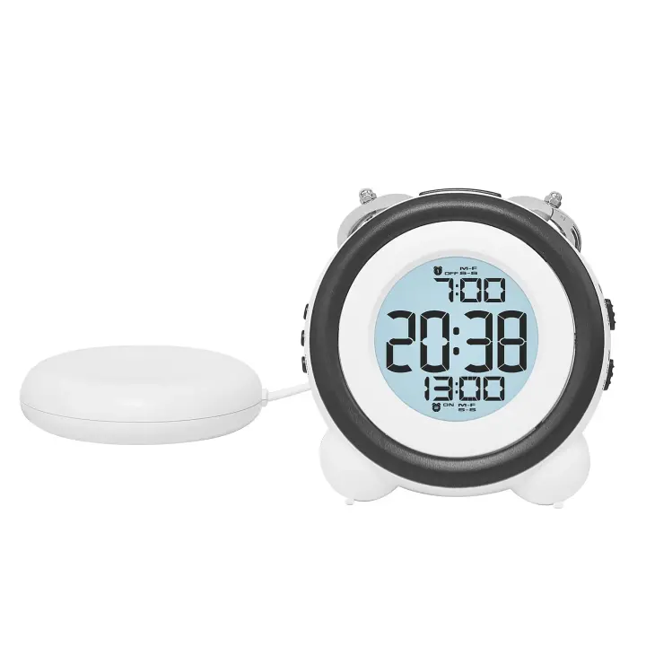 Reloj De Alarma Multifuncional Con Vibración Y Luz Backlight Mostrador Decorativo Con Fecha Doble Alarma Y Visualización De La Semana Material Plástico Estilo Moderno Negro/Blanco - 1