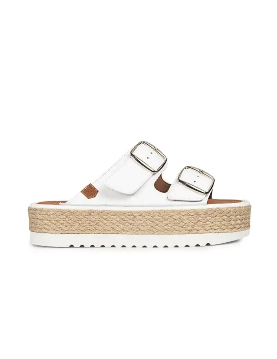 Sandalias Popa Collao Piel Mujer Blanco - 1