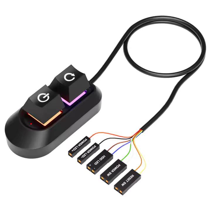 Cable De Extensión Para Botón De Encendido Y Reinicio De PC 2M RGB LED Para Motherboard De Computadora Accesorio De Teclado Estándar Con Retroiluminación Multicolor - 1
