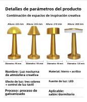 Lámpara De Mesa LED Táctil Recargable Retro De Metal Para Dormitorio Restaurante Café Estudio Decoración De Escritorio Iluminación - details 13