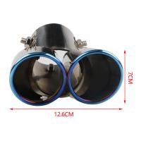 Puntas De Escape De Acero Inoxidable Para Coche Universal Modelo Doble Con Tubo De Eje Azul Accesorios De Muffler - details 2