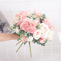 Flores Artificiales De Seda Peonia Y Hydrangea Para Vaso Decoración De Hogar Para Boda Corbata Falsa Accesorios De Plantas De Mesa - details 3