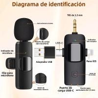 Microfono Lavalier Inalámbrico 3 En 1 Para iPhone Android 3.5mm Grabación De Radio Reducción De Ruido Profesional Mini Microfono Condensador - details 7