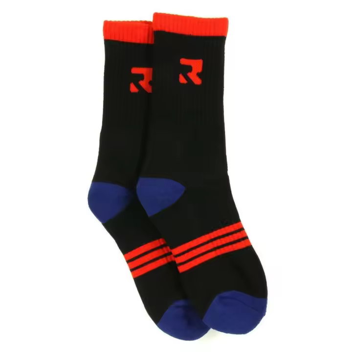 Calcetines retro tricolor Negro Rojo y Azul - Root Industries Three Stripes - 1