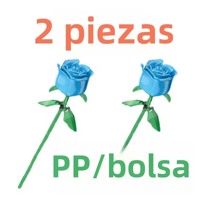 3PCS Regalo De Rosas Eternas Para Parejas Juguete De Construcción De Bloques Decorativo Personalizado Para Niñas Bloques De Plástico Irregular Para Adultos - 1