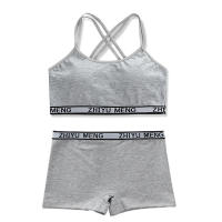 Conjunto De Ropa Interior Para Niñas Adolescentes 2 Piezas Almohadillado De Algodón Con Tirantes Cruzados Sujetador De Entrenamiento Y Bragas Estilo Deportivo Adecuado Para Edad 7-13 Años - details 2