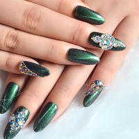 Juego De Uñas Con Cristales AB De Tamaños Variados Rhinestones De Fondo Plano Y Diamantes Transparentes Para Decoración De Uñas DIY - details 6