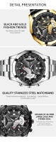 Reloj De Lujo Para Hombre 2023 Marca Top Deportivo Casual Oro Resistente Al Agua Cuarzo Reloj De Mano Con Correa De Acero Inoxidable Y Dial Resistente Al Choque - details 12