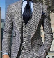Traje De Hombre a Cuadros Slim Fit Con Chaqueta De Un Pecho Para Bodas Y Negocios Traje De Tuxedo Formal De Moda Para Promesas Ropa Hombre - details 2