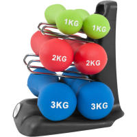 Gorilla Sports Juego de mancuernas ergonómicas con estante incluido - details 1
