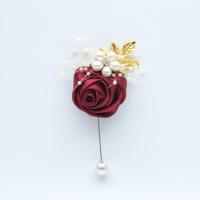 Flor De Mano Para Niñas Bodas Y Fiestas De Promoción Corbata De Satén Rosa Accesorios De Boda Flores De Tela Hechas a Mano - details 6