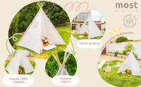 MOST DECO   Tienda Tipi Infantil Montessori de tela 100% algodón. Herramienta de Desarrollo y Juego libre con Diseño Montessori para Estimular el Independencia de los Niños Pequeños. - details 0