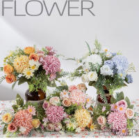 Bouquet De Flores Artificiales De Seda Rosa Y Crisantemo Para Bodas Decoración De Hogar Navidad Arco De Jardín Regalo DIY Venta Al Por Mayor Y Menor - details 1