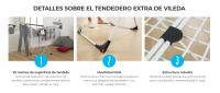 Vileda | Tendedero aluminio Extra | Estructura de acero muy estable y resistente | Prácticas ruedas en la parte inferior | Hasta 20 metros de lóngitud de tendido. - details 1