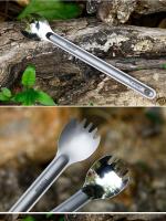 Tiartisan Cuchara Y Cuchillo De Titanio Puro Con Mango Largo Para Camping Al Aire Libre Utensilios De Mesa Ultraligeros Portátiles Mitad Pulido - details 6