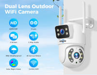 Cámara WiFi exterior Hiseeu WS318 4K 6MP, con doble lente y doble pantalla, audio bidireccional, visión nocturna en color, seguimiento automático, detección de humanos por inteligencia artificial, resistente a la intemperie IP66, compatible con WiFi 2.4G - details 0