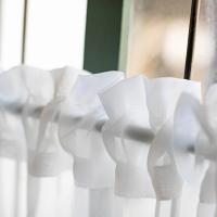 Cortina Blanca Pequeña Para Sala De Estar Y Cocina Decoración De Hogar Cortina Corta Para Ventana Y Puerta Estilo Romántico Voile De Tela Sintética 100% - details 9