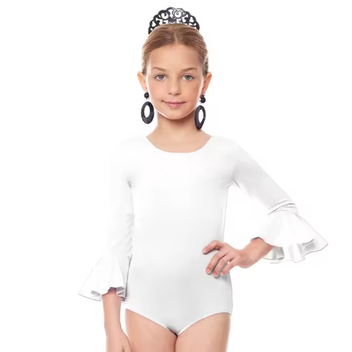 Body Flamenco Blanco infantil (Partilandia) - 1