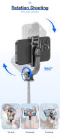 Trípode Portátil F01 Extensible En 6 Secciones Soporte Desmontable Para Teléfono Móvil Con Rotación De 360 Grados Y Bluetooth Para Auto-Slama - details 5