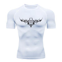 Camiseta De Compresión Anime Para Hombres Estampado Transpirable Fitness Deporte Secado Rápido Guardia De Rostro Para Gimnasio Equitación Tops Casual - details 4