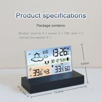 Reloj De Mesa Digital Con Clima Y Temperatura Higrómetro Uso Doméstico Pilas AA Para Dormitorio Y Sala De Estar - details 2