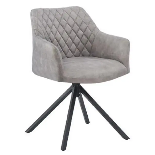 SILLA MICROFIBRA METAL 55X58X83 SIMIL PIEL GRIS FIJALO MB207825 - 1