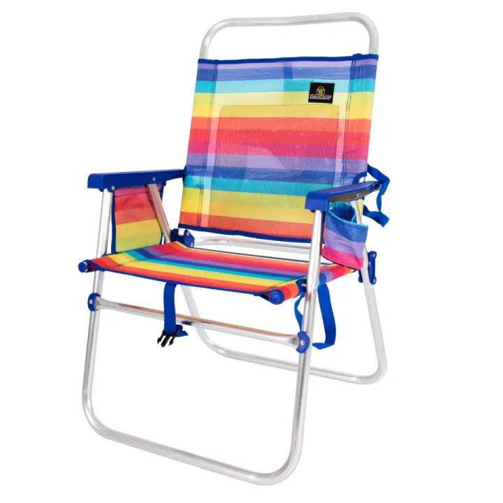 Silla AZAHAR 28082 (Orgullo) - Silla de Playa Plegable con reposabrazos. Fija, sin posiciones - CREVICOSTA QUALITY MARK MARCAS DE CALIDAD - 1