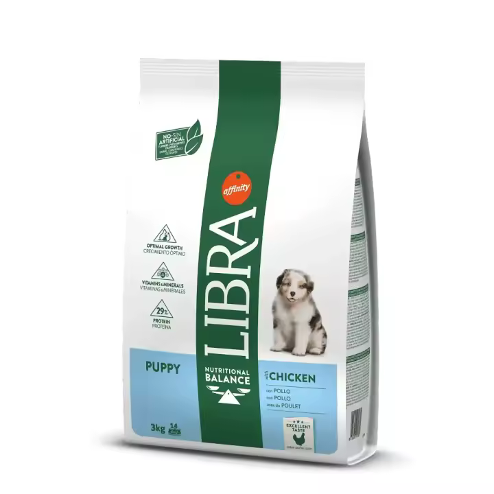 LIBRA PUPPY, 3kg,12kg, Pienso para Perros Cachorros y perros Gastantes y Lactantes, Sabor a Pollo, Comida para perros - 1