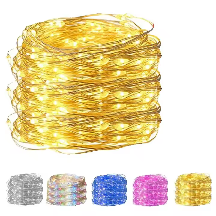 Luces LED De Cadena USB 10/20/30M Con Hilo De Cobre Y Plata Impermeables Para Decoración De Fiesta De Navidad Y Bodas - 1