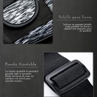 Riñonera deportiva de goma para hombre y mujer con tiras reflectantes y correas ajustables para el hombro (negro) - details 1