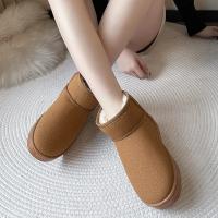 Botas De Nieve Para Mujer 2024 Plataforma Ankle Sueda Cálido Casuales Invierno Nueva Gruesa Moda Botines Cordón Material Superior Corduroy Suave - details 11