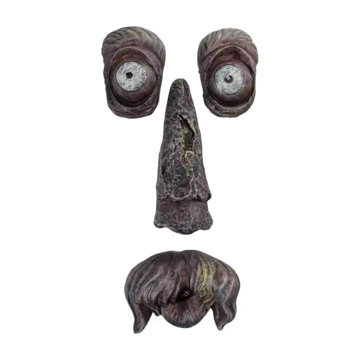 Decoración De Jardín Arte De Escultura De Rostro De Árbol En Resina Caricatura De Anciano Con Caras Y Piernas Para Exterior - 1