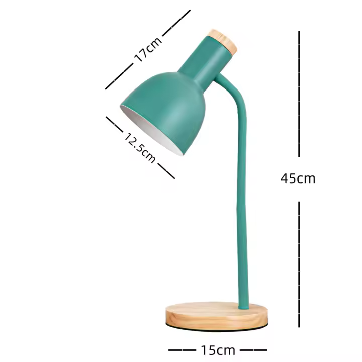 Lámpara de escritorio Creativa de estilo simple, Luz Lectura de dormitorio con base de Foco E27, 35W Maximo, 4 Colores, - 1
