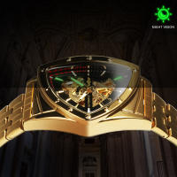 Reloj Automático De Lujo Para Hombres WINNER Con Esqueleto Triangular Y Correa De Acero Inoxidable Luminoso Resistente Al Agua Y Al Choque - details 1