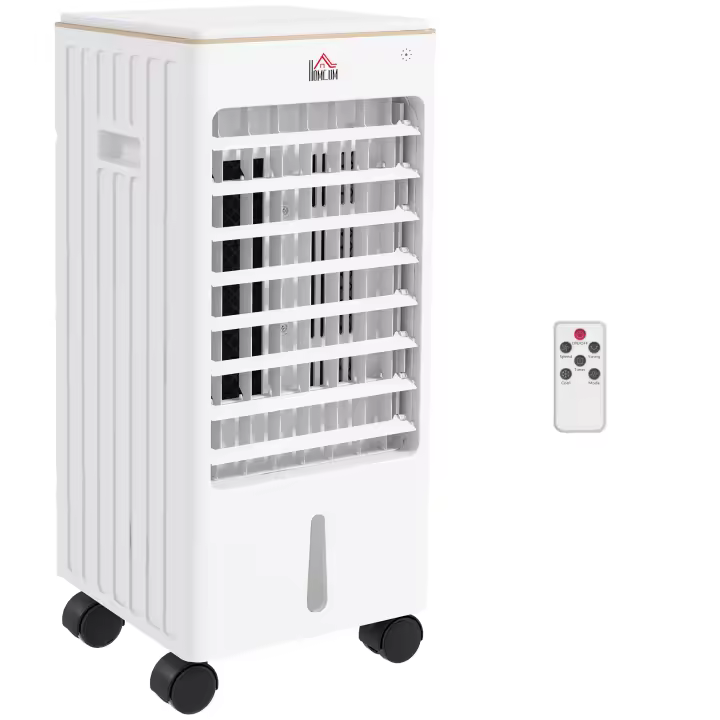 Climatizador portátil 3 en 1 65W para 15-20 m2, with 3 Modos y función de temporizador, Móvil with Ruedasy ASA de Transporte, ABS, Blanco - 1
