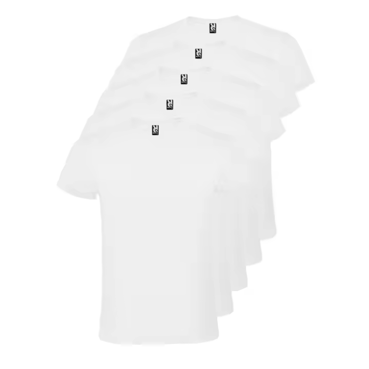 Roly - Pack de 5 Camisetas de manga corta Atomic (Entrega en 48 horas) – Varias Tallas – Varios Colores – 100% algodón, cuello redondo doble, costuras reforzadas, tejido tubular, camiseta básica, camiseta unisex, camiseta económica. - 1