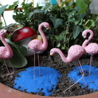 4pcs Decoraciones De Pato De Resina Rosa Para Jardín Patio Piscina Juego De Micro- Paisaje Mesa De Arena Exterior - details 18